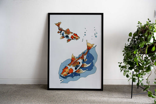 Koi Fish 6 Asian Style Poster | Wall Art for Home & Office | High-Quality Print - High-Quality Visual Display