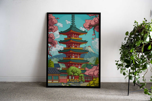 Kyoto Cartoon Style Asian Style Poster | Wall Art for Home & Office | High-Quality Print - High-Quality Visual Display