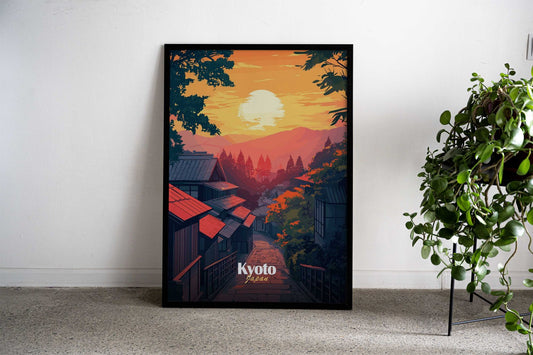 Kyoto Sunset Landscape Asian Style Poster | Wall Art for Home & Office | High-Quality Print - High-Quality Visual Display