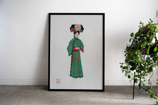 Lady in Manchu costume Asian Style Poster | Wall Art for Home & Office | High-Quality Print - High-Quality Visual Display