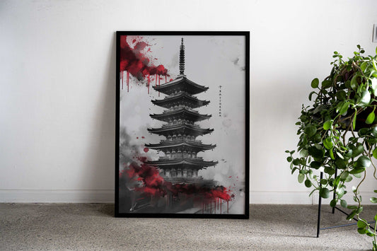 Landscape Asian Pagoda Asian Style Poster | Wall Art for Home & Office | High-Quality Print - High-Quality Visual Display