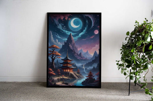 Landscape Mountain japan Asian Style Poster | Wall Art for Home & Office | High-Quality Print - High-Quality Visual Display