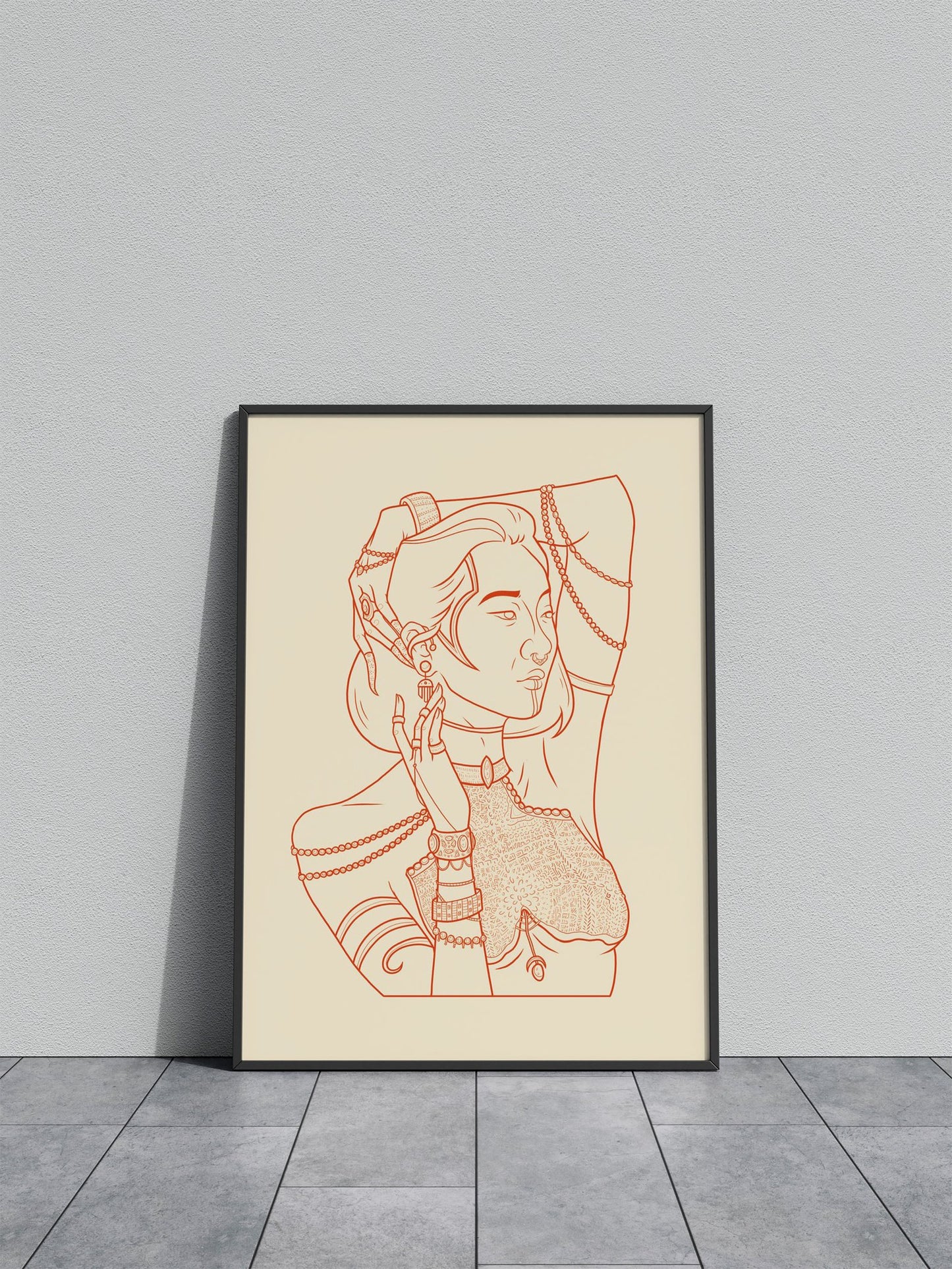 Linear woman covered in gold Asian Style Poster | Wall Art for Home & Office | High-Quality Print - High-Quality Visual Display