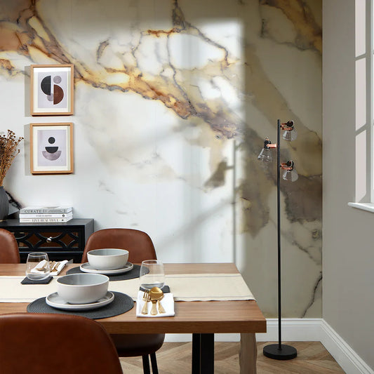 Gold and Grey Luna Wall Mural