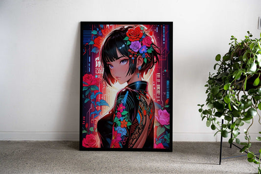 Magical Samurai Girl Asian Style Poster | Wall Art for Home & Office | High-Quality Print - High-Quality Visual Display