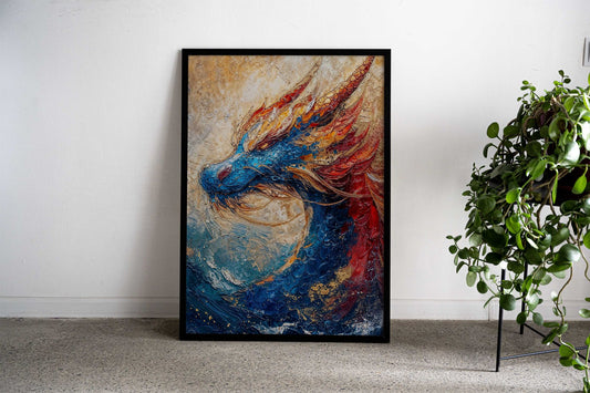 Majestic Dragon Asian Style Poster | Wall Art for Home & Office | High-Quality Print - High-Quality Visual Display