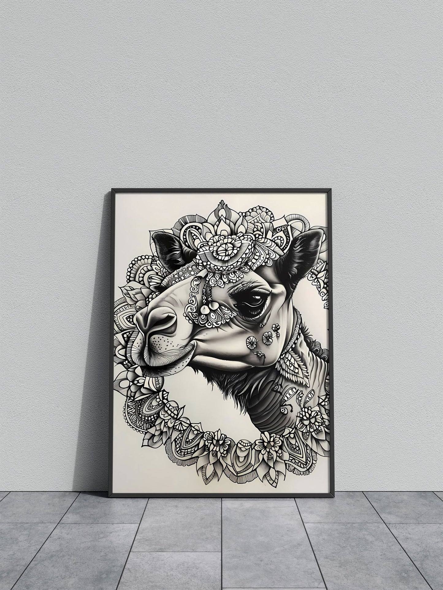 Mandala Camel Asian Style Poster | Wall Art for Home & Office | High-Quality Print - High-Quality Visual Display