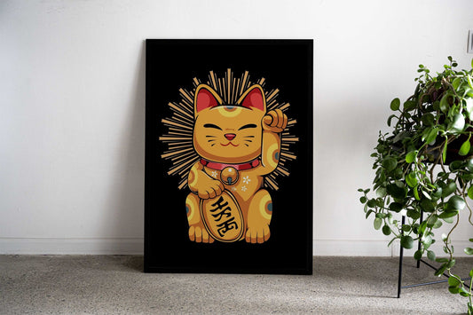 Maneki Lucky Cat Asian Style Poster | Wall Art for Home & Office | High-Quality Print - High-Quality Visual Display