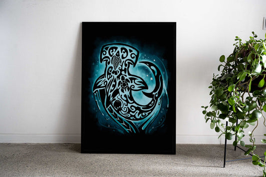 Maori Shark Asian Style Poster | Wall Art for Home & Office | High-Quality Print - High-Quality Visual Display