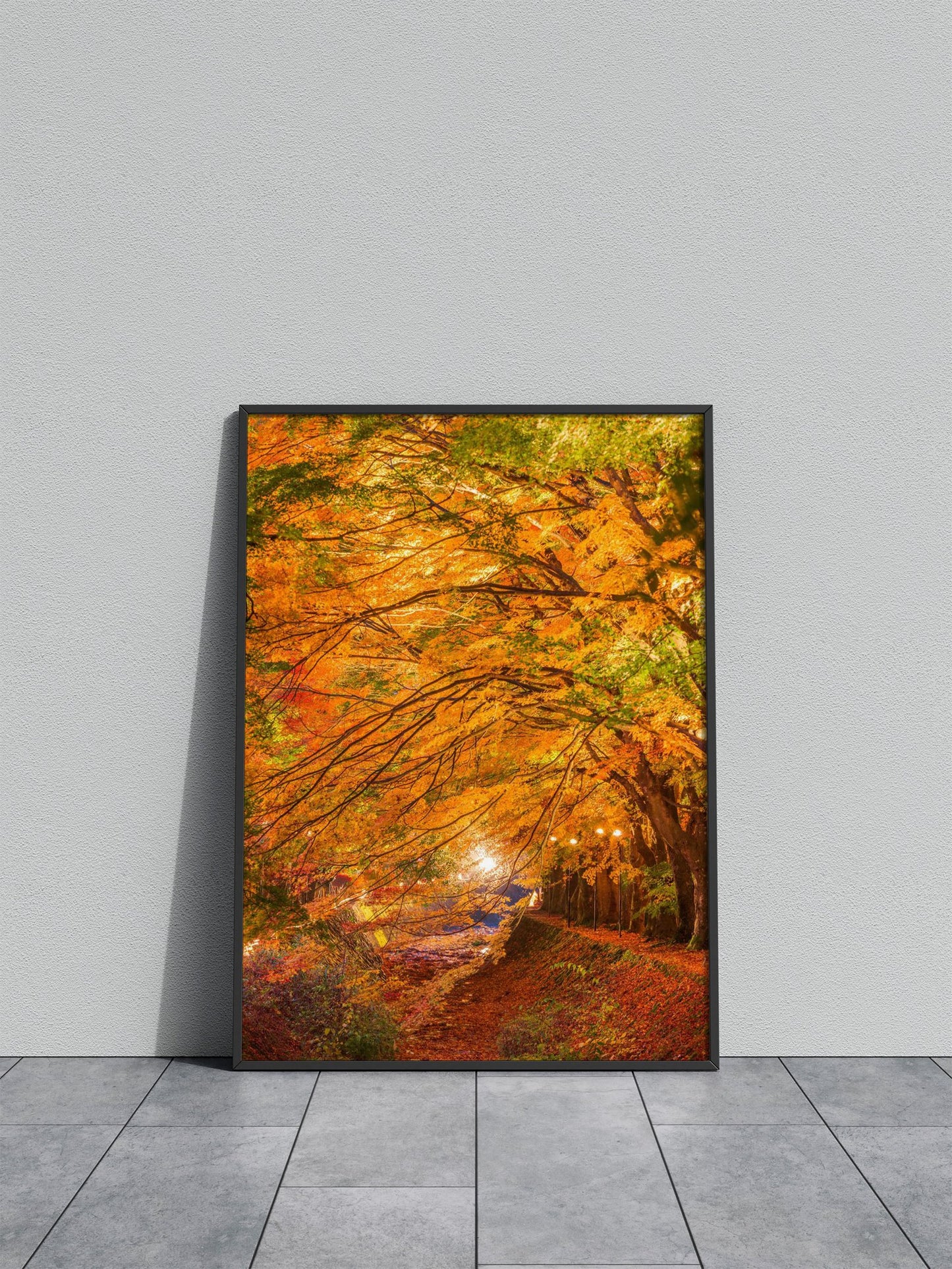 Maple Lake Kawaguchi Asian Style Poster | Wall Art for Home & Office | High-Quality Print - High-Quality Visual Display