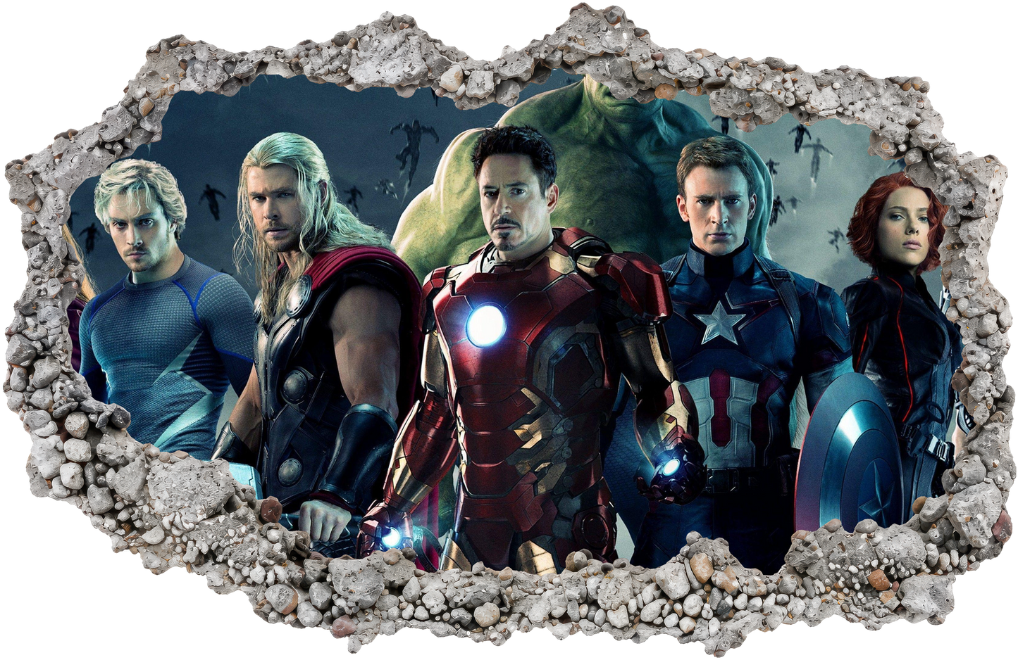 Marvel Cinematic Universe Avengers Vinyl Mural 3D Wall Hole Decal 032