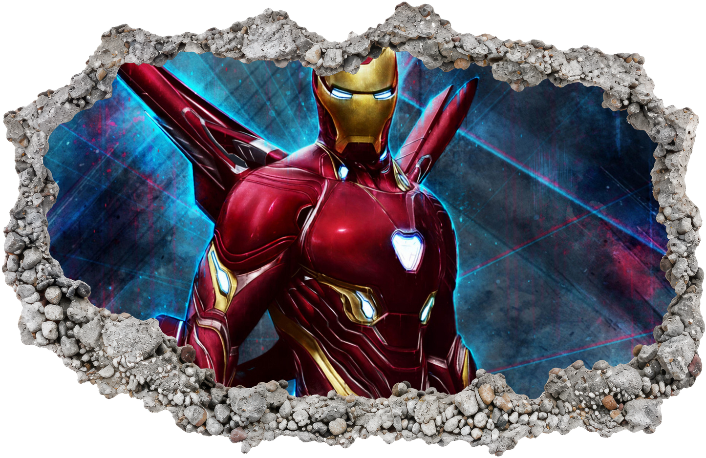 Marvel Iron Man Tony Stark 3D Smashed Wall Decal Vinyl Mural 071