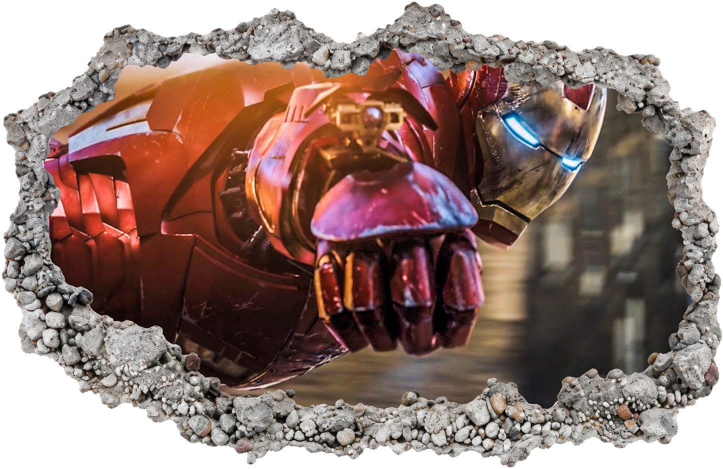 Marvel Iron Man Tony Stark 3D Smashed Wall Decal Wall Art Sticker 089