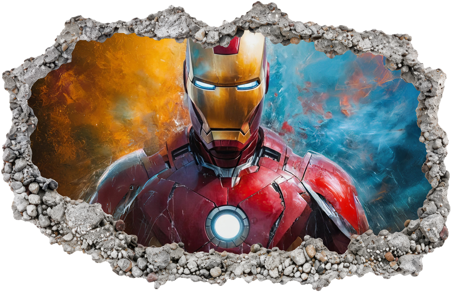 Marvel Superheroes Iron Man Smashed Brick Decal Wall Art Sticker 076