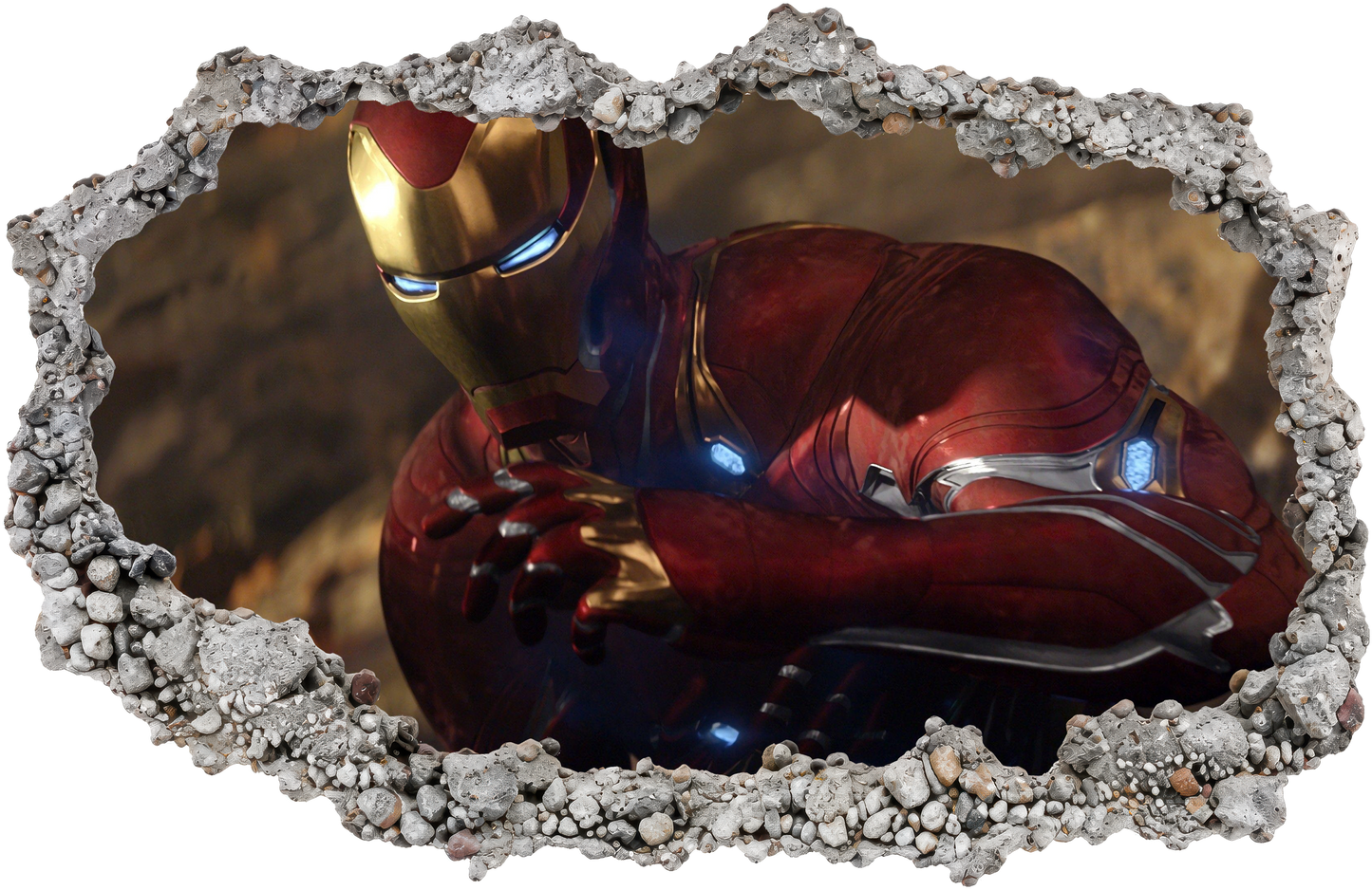 Marvel Superheroes Iron Man Wall Art Sticker 3D Wall Hole Decal 092