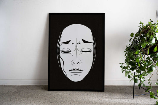 Mask Traditional Japan Asian Style Poster | Wall Art for Home & Office | High-Quality Print - High-Quality Visual Display