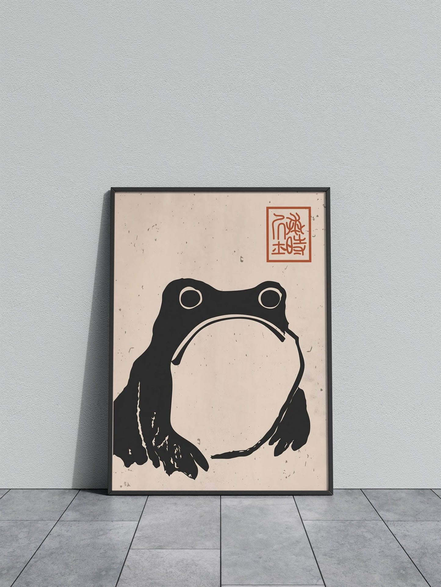 Matsumoto Hoji Grumpy Frog Asian Style Poster | Wall Art for Home & Office | High-Quality Print - High-Quality Visual Display