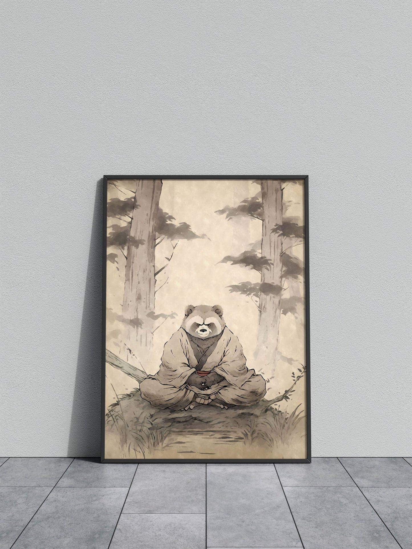 Meditating Tanuki Yokai Asian Style Poster | Wall Art for Home & Office | High-Quality Print - High-Quality Visual Display