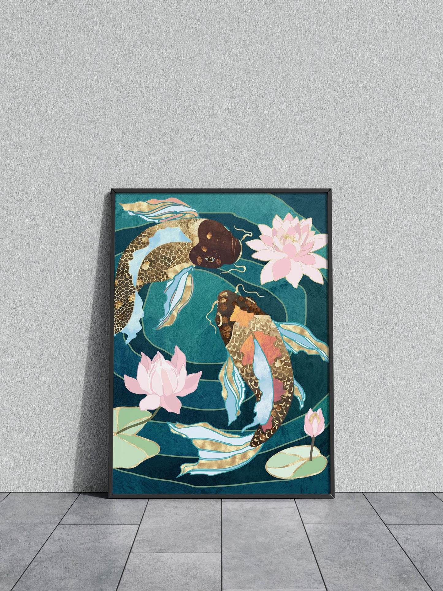 Metallic Koi III Asian Style Poster | Wall Art for Home & Office | High-Quality Print - High-Quality Visual Display