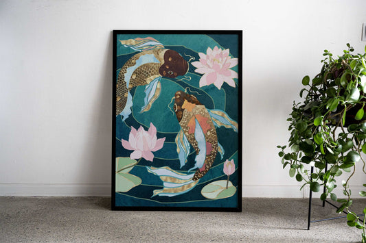 Metallic Koi III Asian Style Poster | Wall Art for Home & Office | High-Quality Print - High-Quality Visual Display