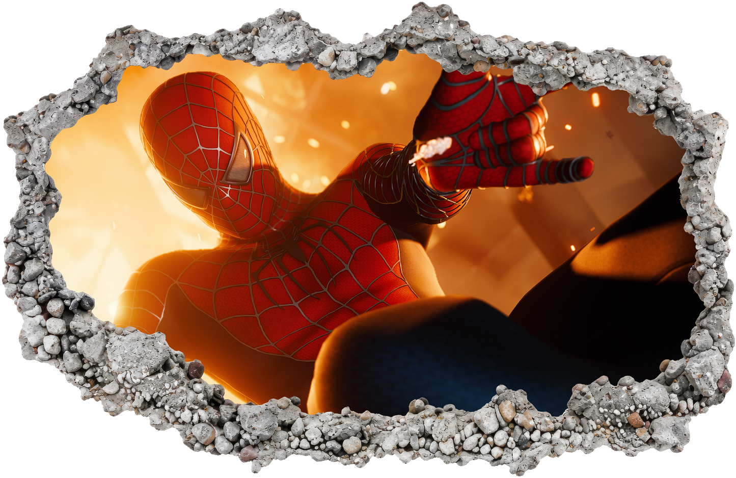Miles Morales Spider-Verse 3D Smashed Wall Decal 3D Effect Sticker 235