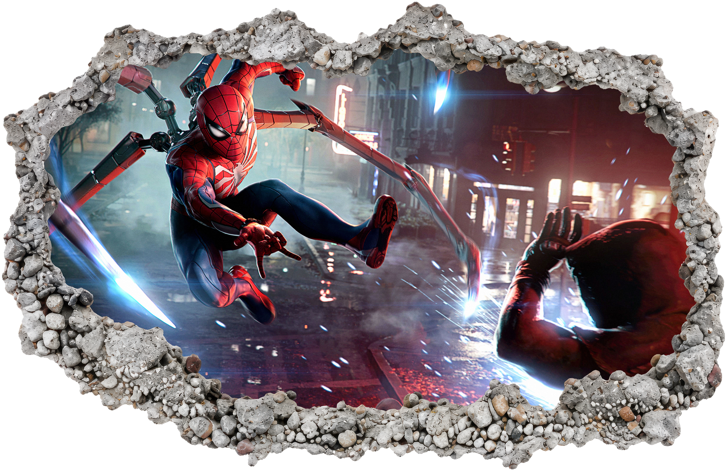 Miles Morales Spider-Verse Nursery Wall Art 3D Smashed Wall Decal 242