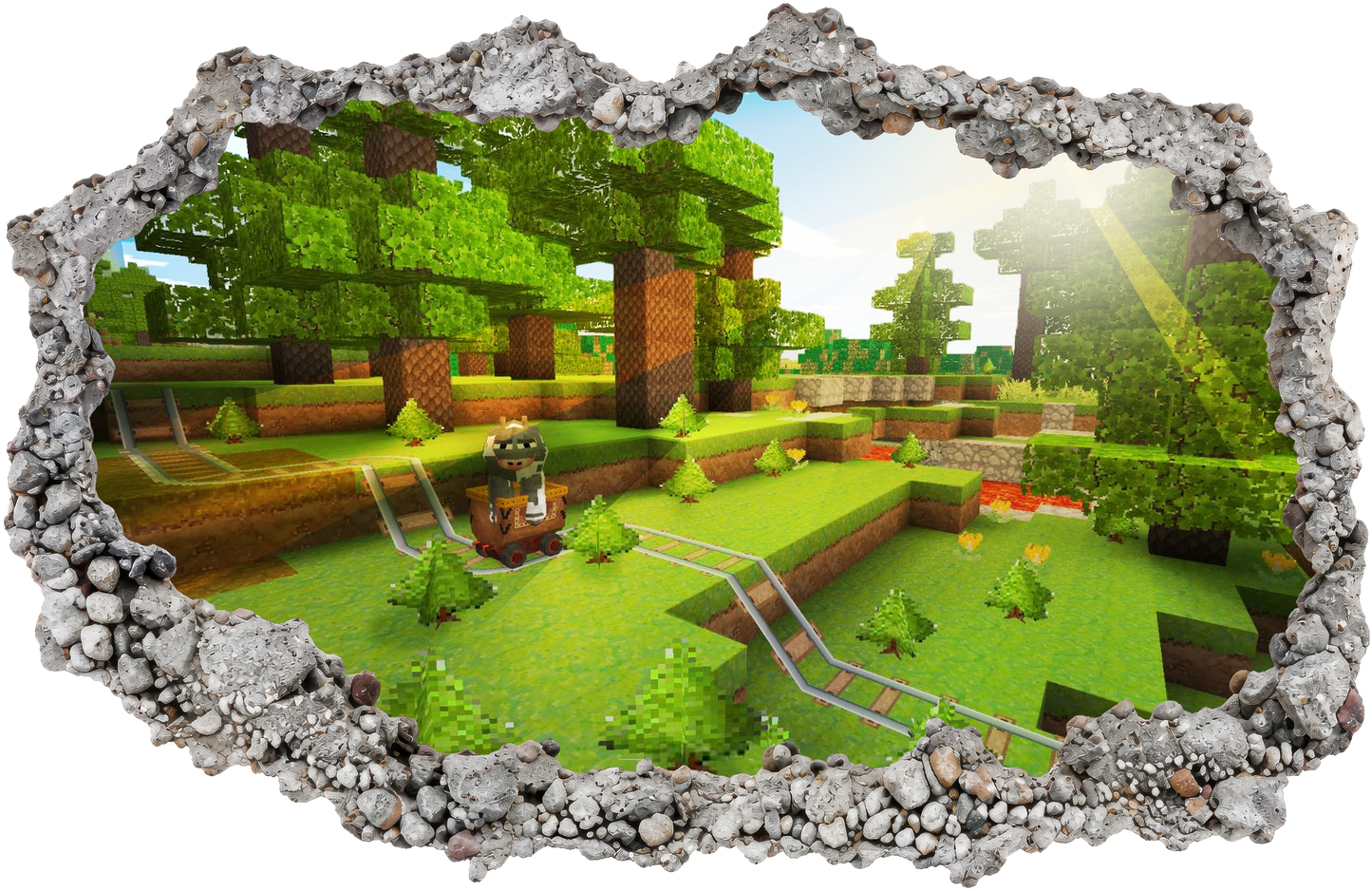Minecraft Gaming World Smashed Brick Decal Kids Room Decor 125