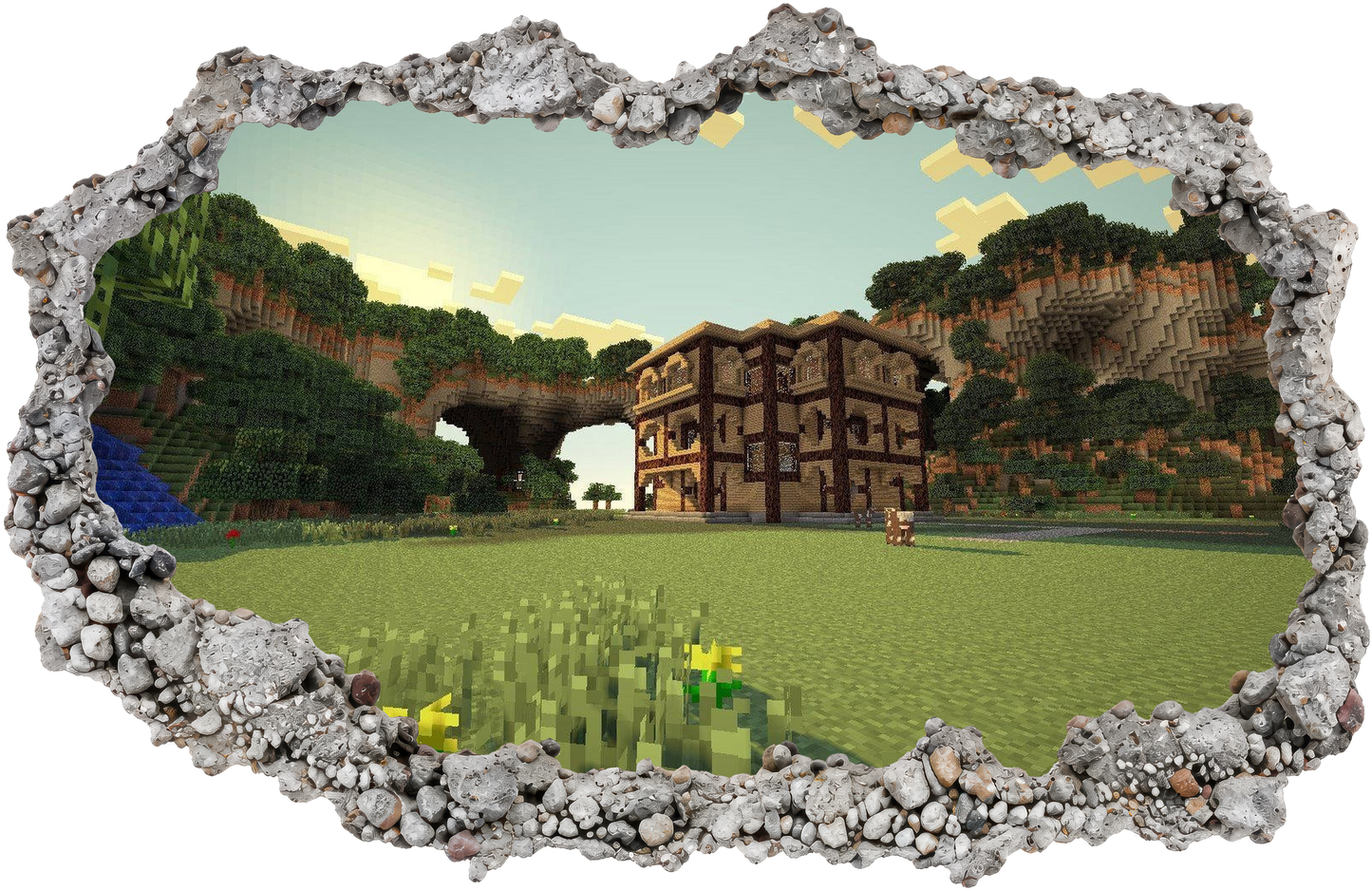 Minecraft Steve Creepers 3D Smashed Wall Decal Bedroom Decor 131