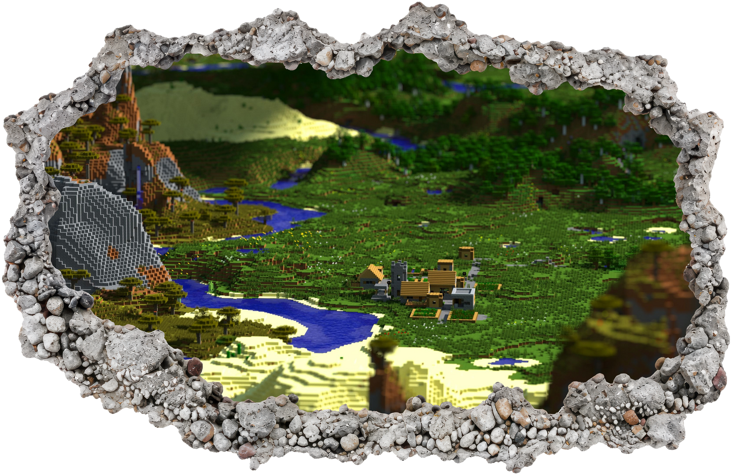 Minecraft Steve Creepers 3D Smashed Wall Decal Wall Art Sticker 136