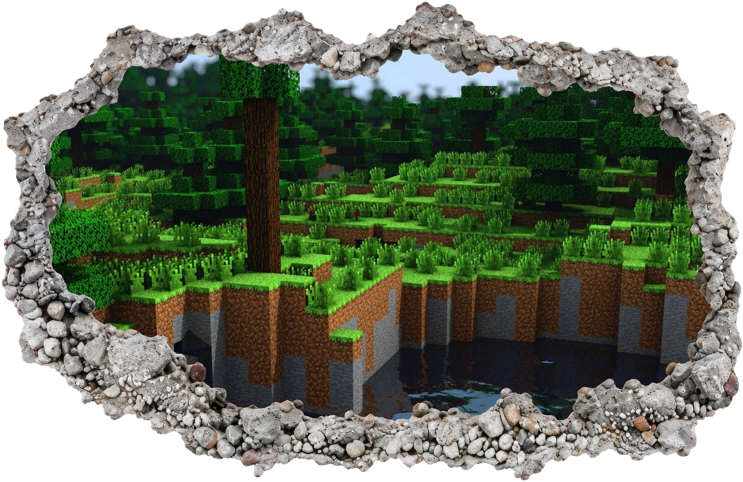 Minecraft Steve Creepers Kids Room Decor Smashed Brick Decal 118
