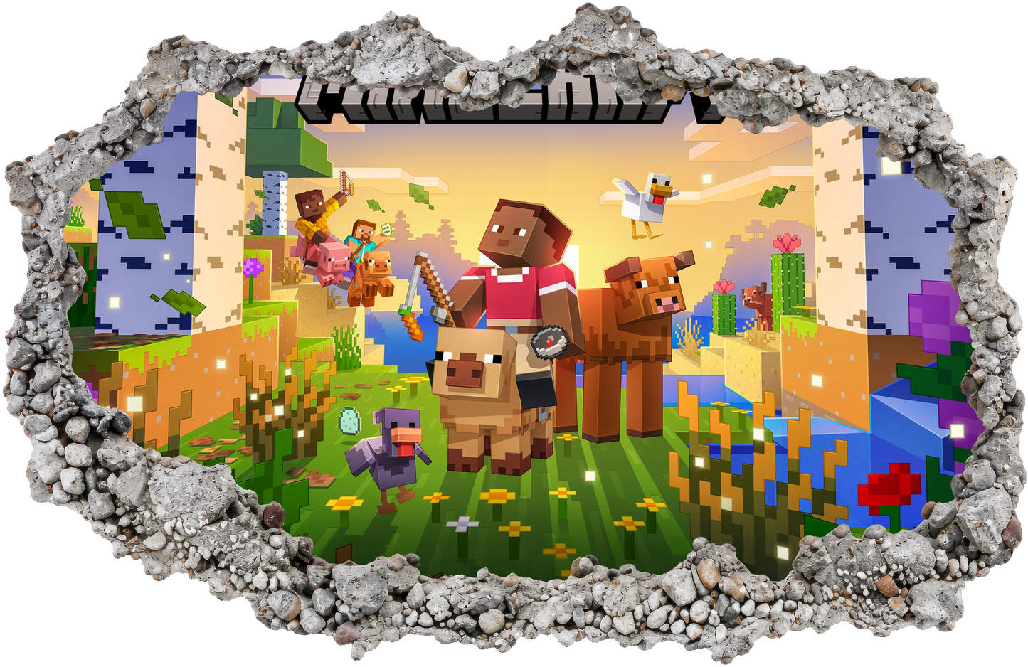 Minecraft Video Game 3D Wall Hole Decal Bedroom Decor 150