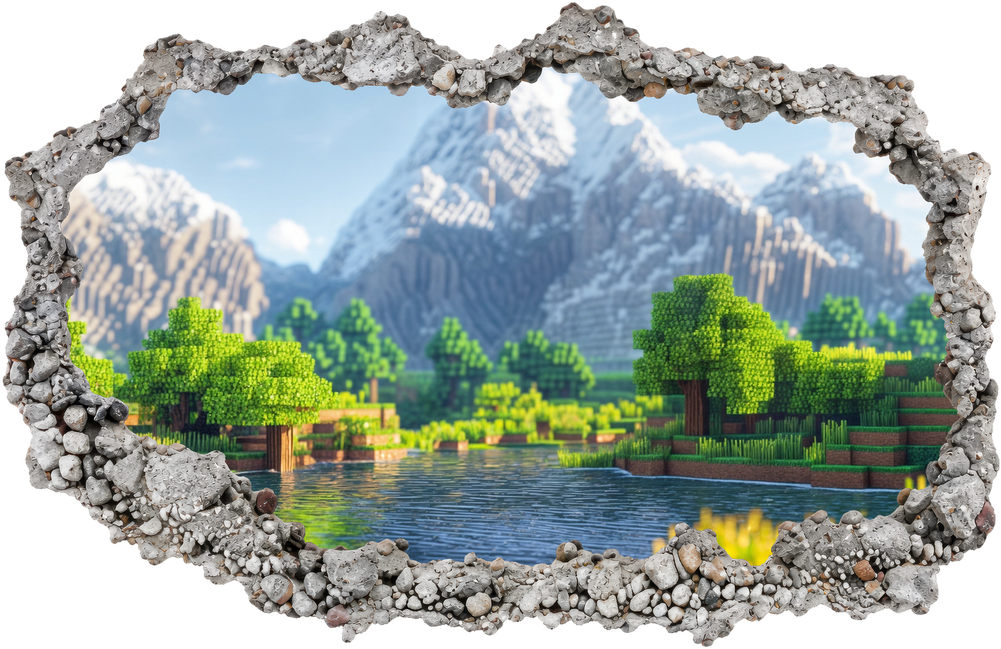 Minecraft Video Game Smashed Brick Decal Wall Art Sticker 159
