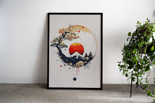 Minimalist Abstract Japan Asian Style Poster | Wall Art for Home & Office | High-Quality Print - High-Quality Visual Display