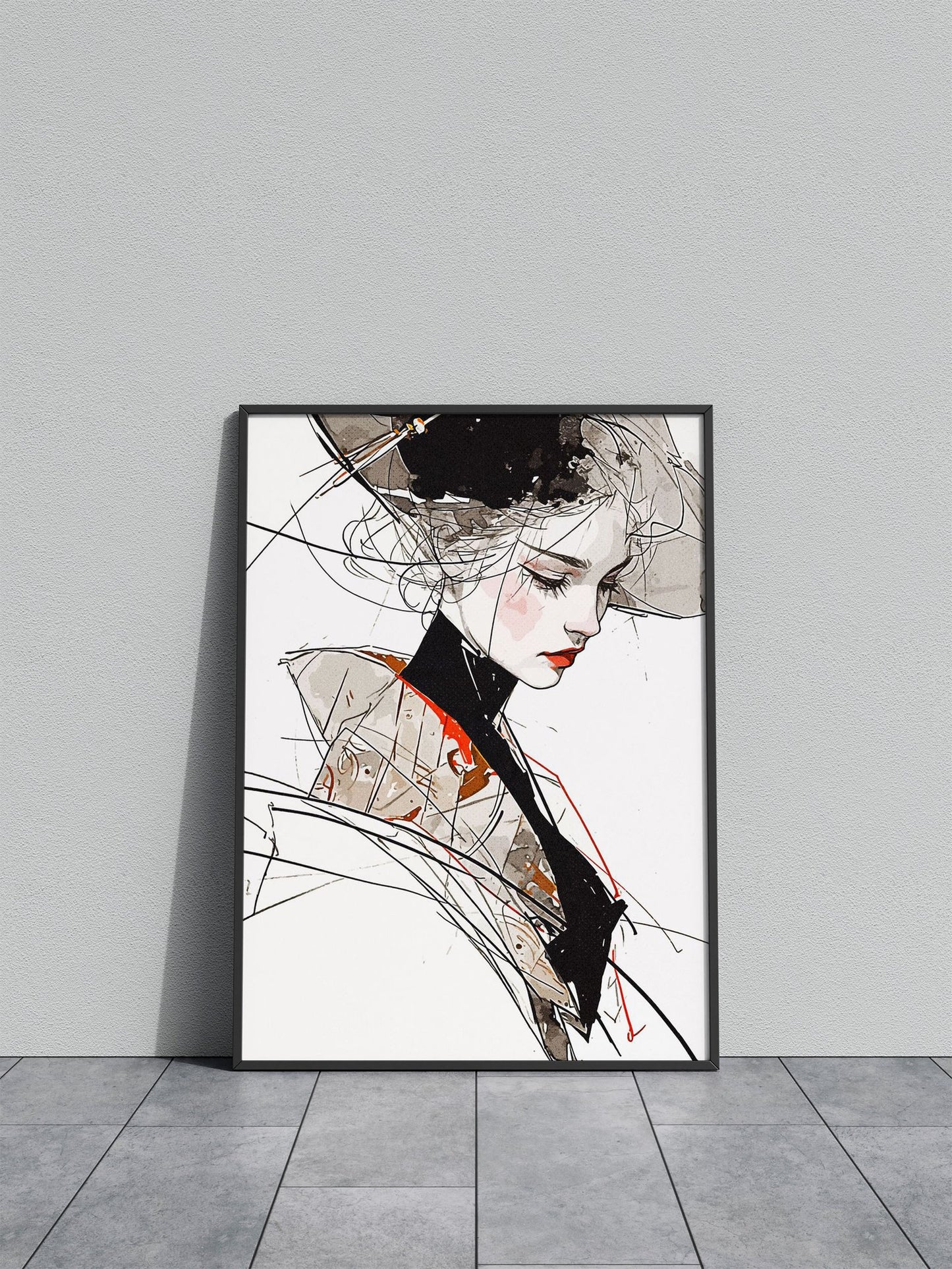 Modern Geisha Asian Style Poster | Wall Art for Home & Office | High-Quality Print - High-Quality Visual Display
