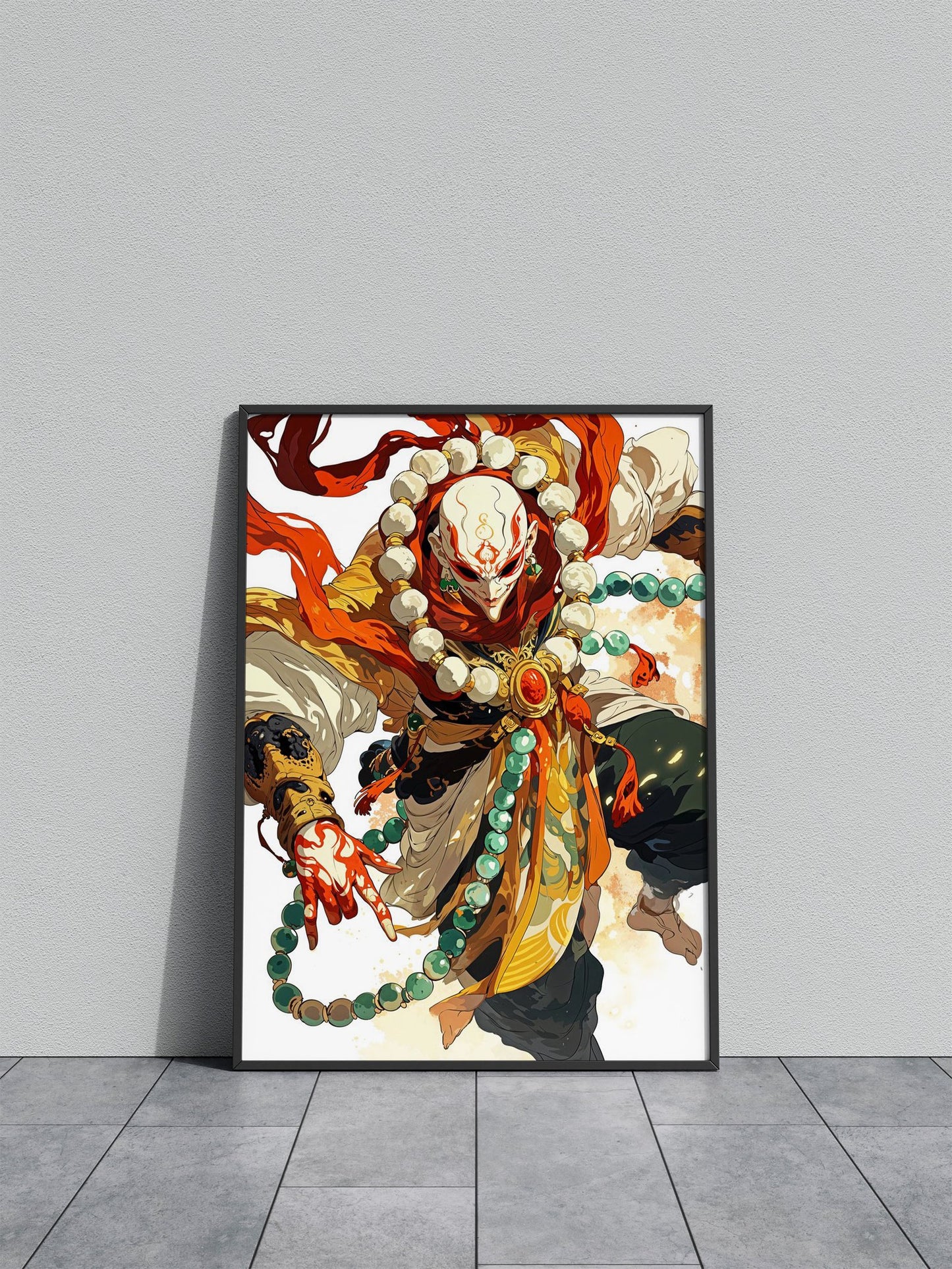 Monk with Red and Gold Robes Asian Style Poster | Wall Art for Home & Office | High-Quality Print - High-Quality Visual Display
