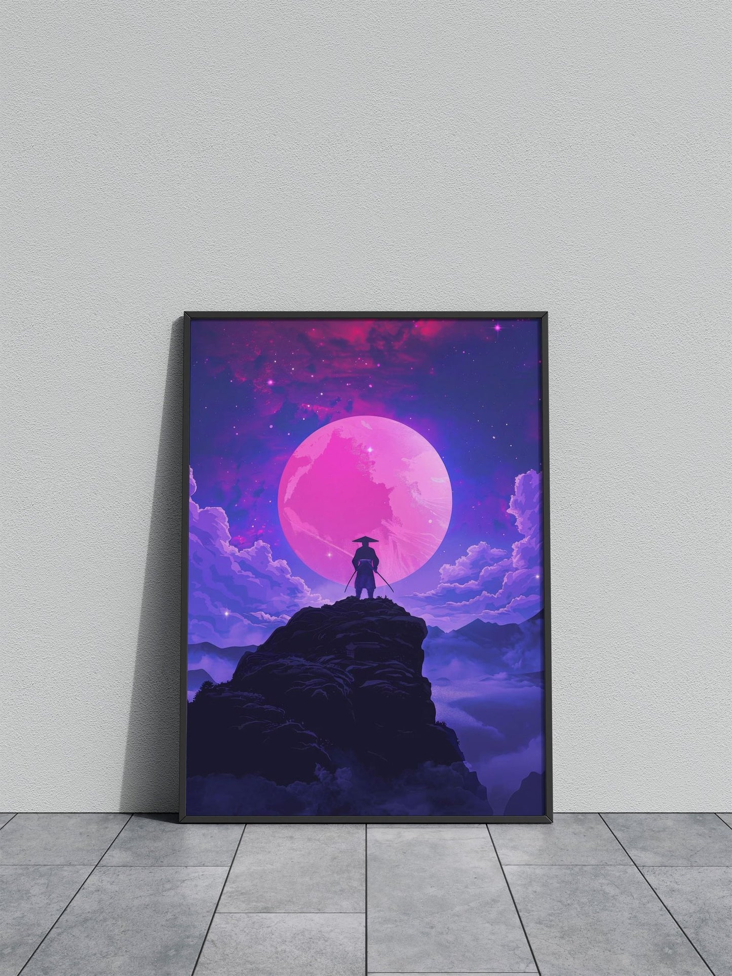 Moon Samurai Asian Style Poster | Wall Art for Home & Office | High-Quality Print - High-Quality Visual Display