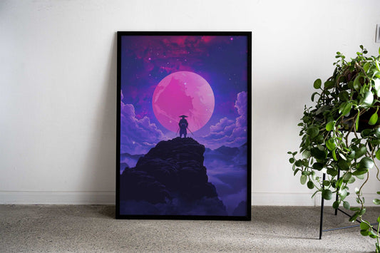 Moon Samurai Asian Style Poster | Wall Art for Home & Office | High-Quality Print - High-Quality Visual Display