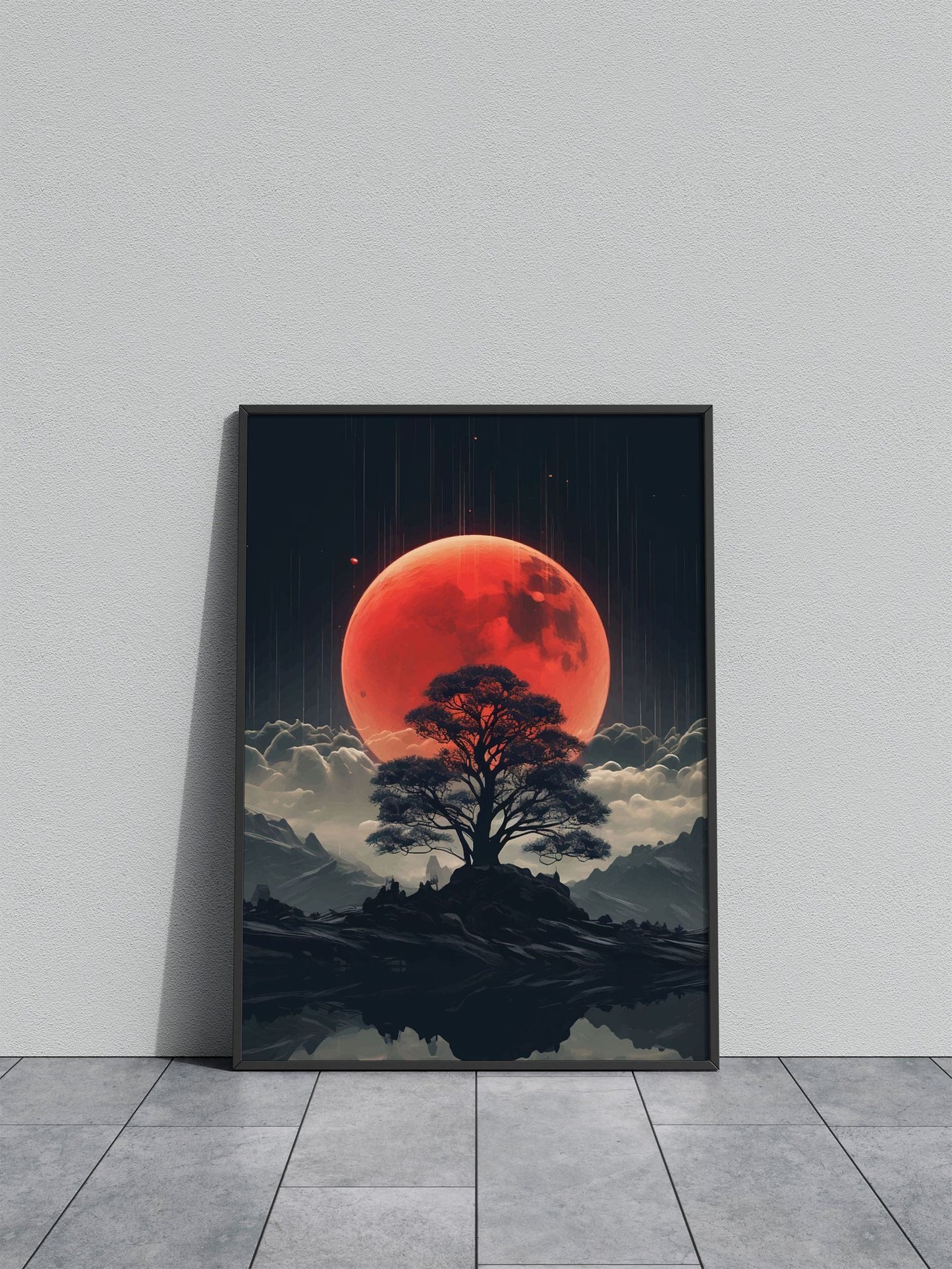 Moon and Tree Asian Style Poster | Wall Art for Home & Office | High-Quality Print - High-Quality Visual Display