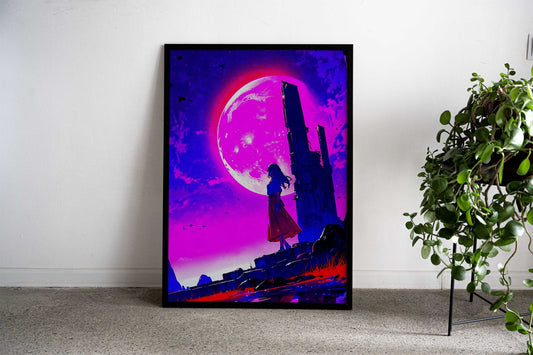 Moonlight Pink Asian Style Poster | Wall Art for Home & Office | High-Quality Print - High-Quality Visual Display