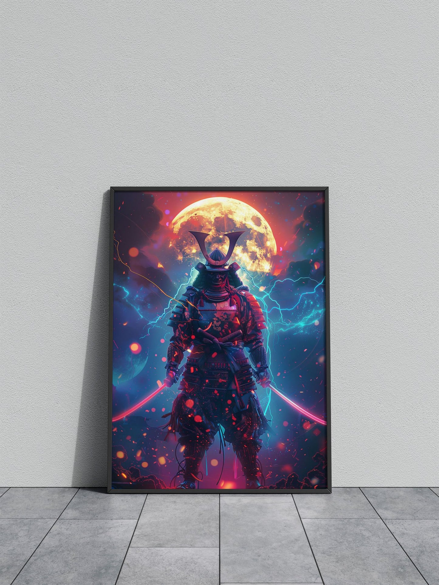Moonlit Samurai Asian Style Poster | Wall Art for Home & Office | High-Quality Print - High-Quality Visual Display