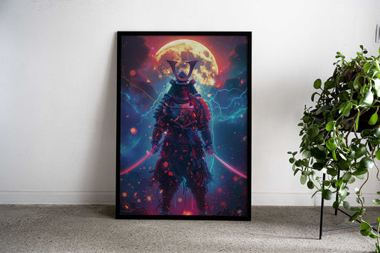 Moonlit Samurai Asian Style Poster | Wall Art for Home & Office | High-Quality Print - High-Quality Visual Display