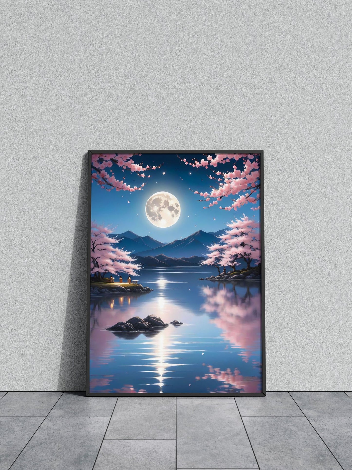 Moonlit in Japan Asian Style Poster | Wall Art for Home & Office | High-Quality Print - High-Quality Visual Display