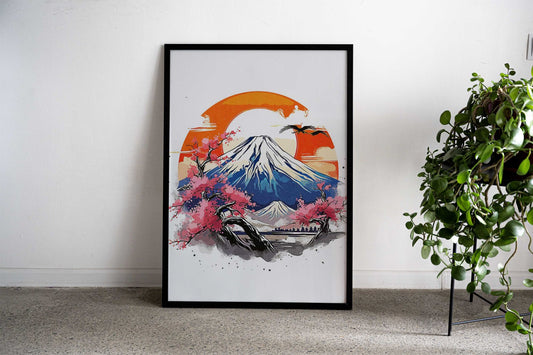 Mount Fuji Landscape Asian Style Poster | Wall Art for Home & Office | High-Quality Print - High-Quality Visual Display