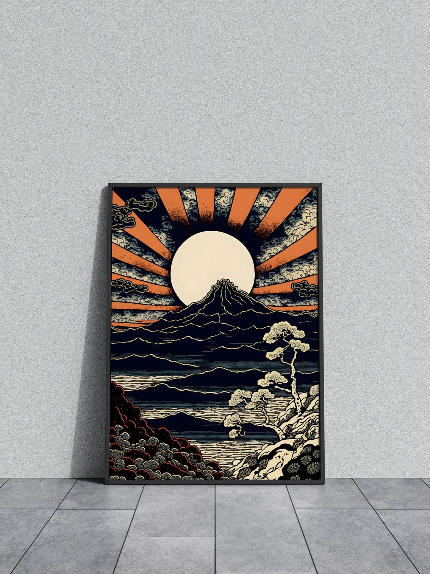 Mount Fuji Retro Art Asian Style Poster | Wall Art for Home & Office | High-Quality Print - High-Quality Visual Display