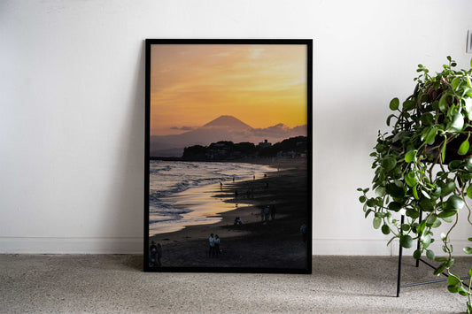 Mount Fuji Sunset Beach Asian Style Poster | Wall Art for Home & Office | High-Quality Print - High-Quality Visual Display