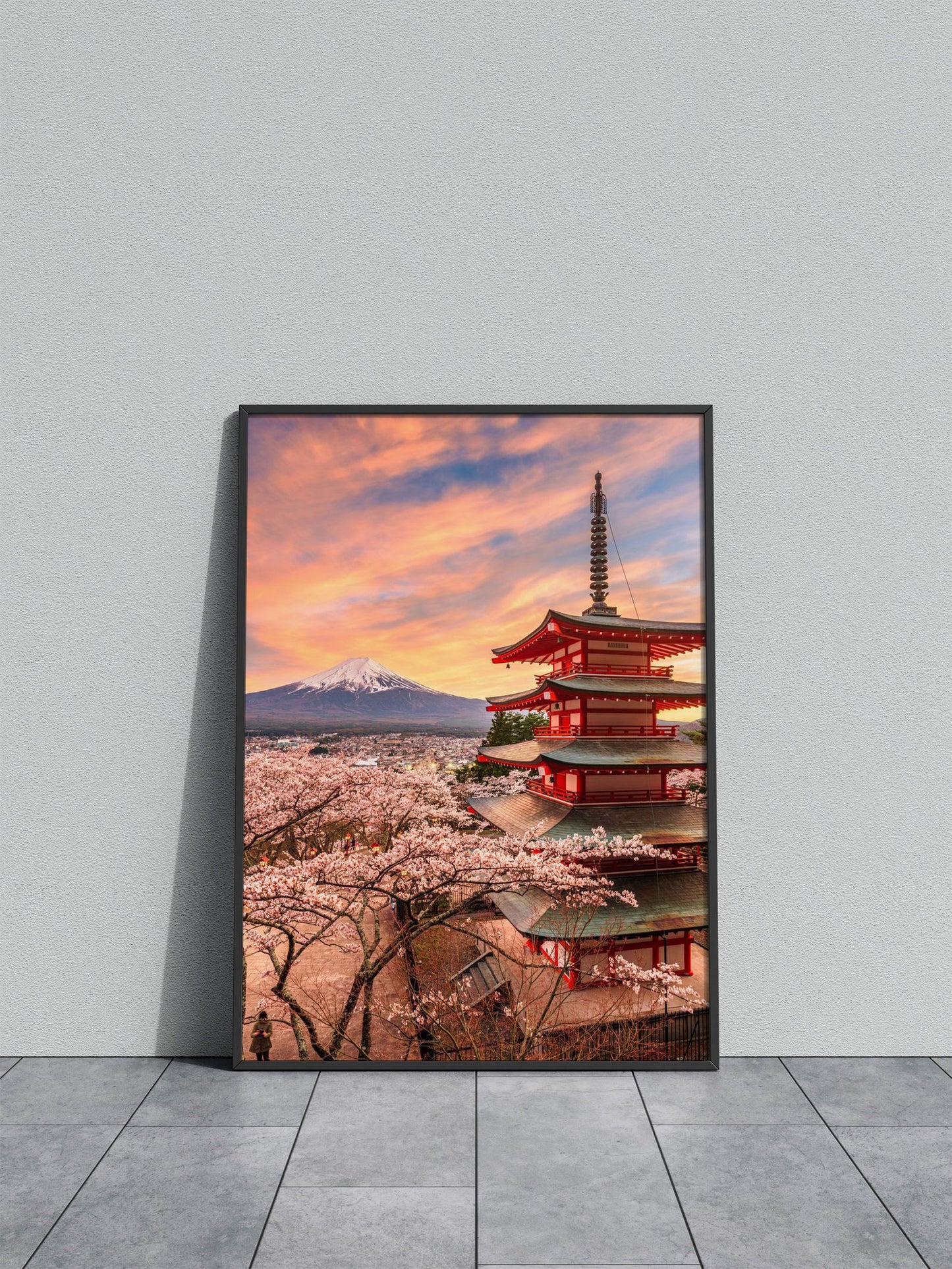 Mount Fuji Sunset Asian Style Poster | Wall Art for Home & Office | High-Quality Print - High-Quality Visual Display