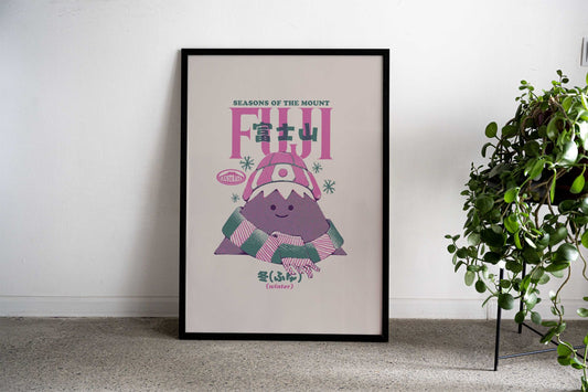 Mount Fuji Winter Asian Style Poster | Wall Art for Home & Office | High-Quality Print - High-Quality Visual Display
