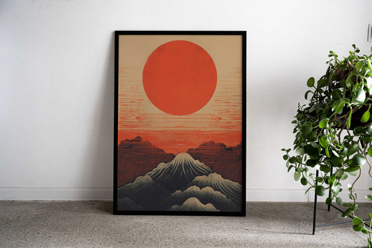 Mount Fuji retro Asian Style Poster | Wall Art for Home & Office | High-Quality Print - High-Quality Visual Display