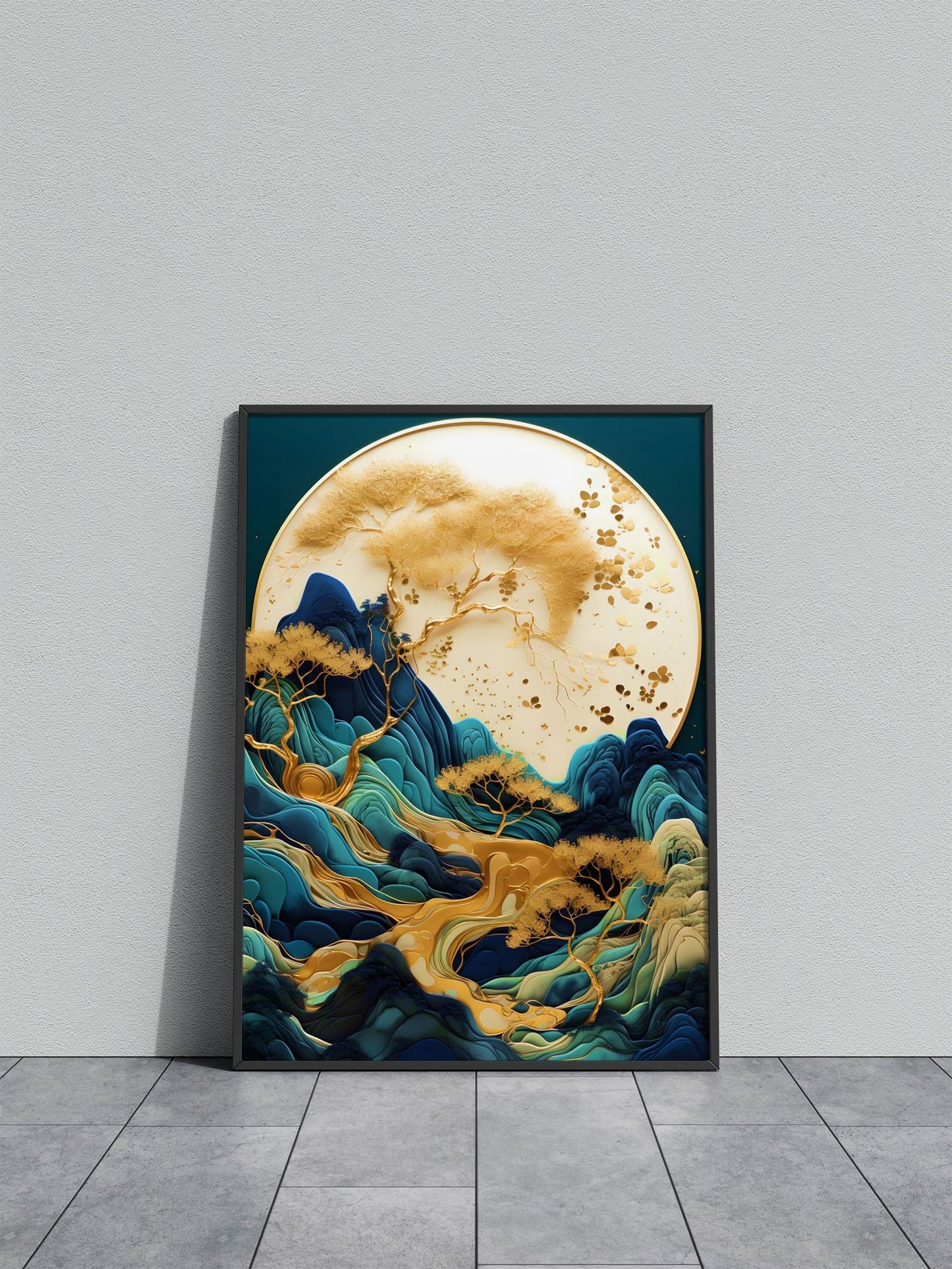 Mountain Bonsai Kintsugi Asian Style Poster | Wall Art for Home & Office | High-Quality Print - High-Quality Visual Display
