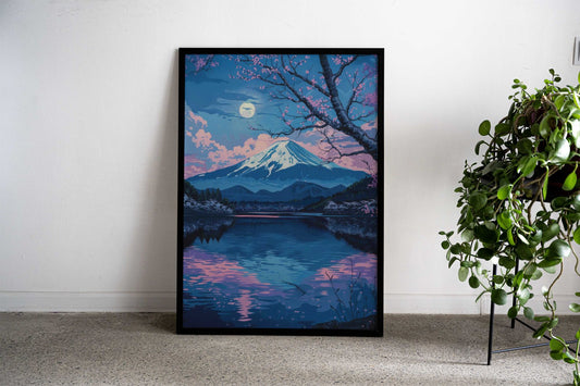 Mountain Japan Painting Asian Style Poster | Wall Art for Home & Office | High-Quality Print - High-Quality Visual Display